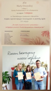 Sukces polonistyczny Emilii i Marty z klasy 7b